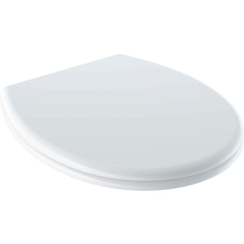 Geberit WC-Sitz, Sandwich, Edelstahl-Scharnier, Befestigung von unten, weiss, 35 x 390 x 345 mm, Farbe weiß Bild 1