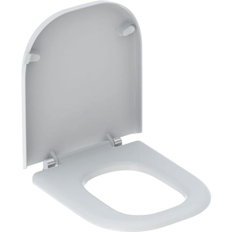 Geberit WC-Sitz, barrierefrei, anti bakt, WrapOver, eckig, Befestigung von unten, 50 x 470 x 400 mm, Farbe weiß Bild 1