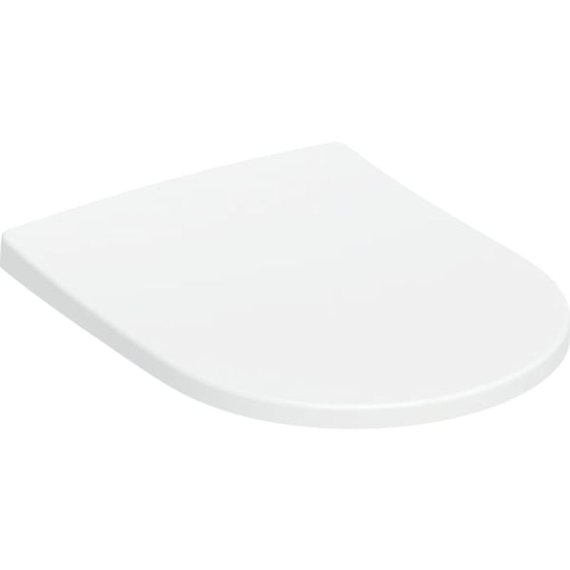 Geberit Slim WC-Sitz, antibakt, AS-Autom, WrapOver, chrom Scharnier, Befestigung von oben, 435 x 355 mm, Farbe weiß Bild 1