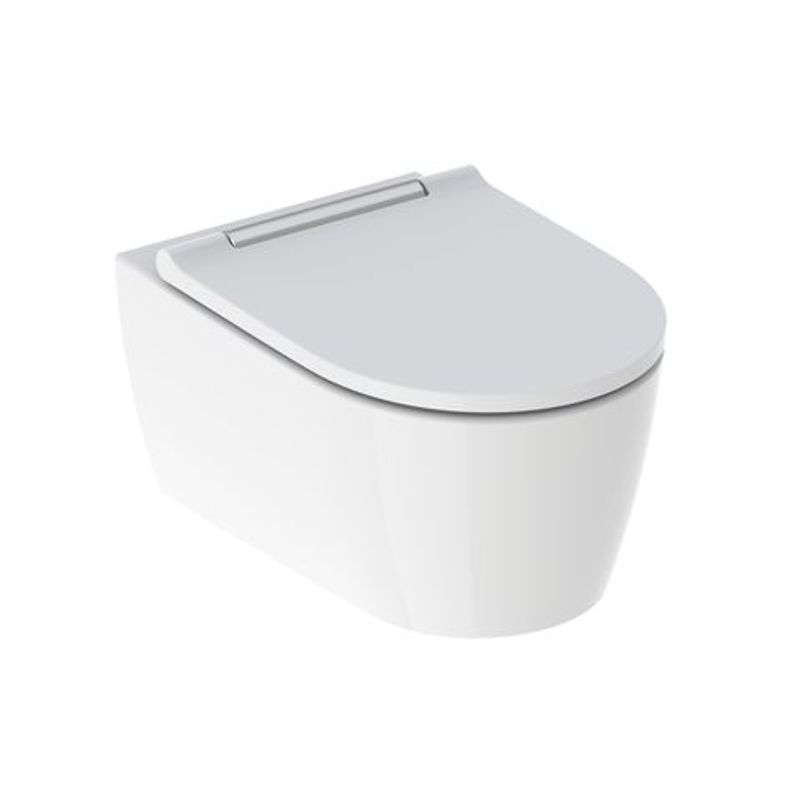 Geberit ONE Set Wand-WC, mit WC-Sitz weiss / glanzverchromt, KeraTect, Farbe weiß Bild 1