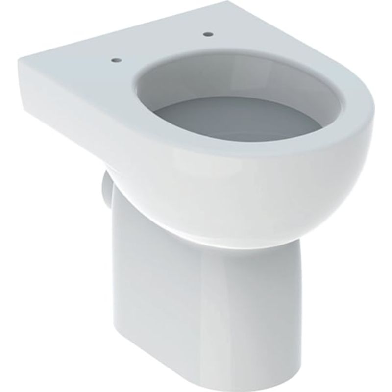 Geberit Stand-Flachspül-WC, Abgang waagerecht, teilgeschl.Form, 410 x 355 x 540 mm, Farbe weiß Bild 1