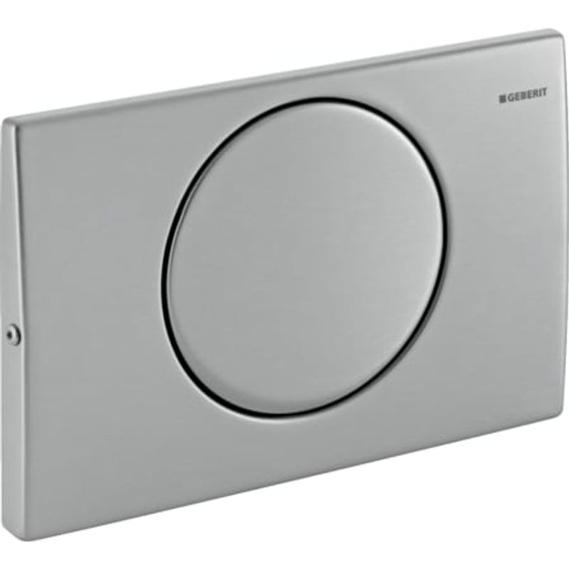 Geberit Betätigungsplatte Delta15, für Spülstop- Spülung, Edelstahl, verschraubbar, 30 x 246 x 164 x 300 mm, Farbe silber Bild 1