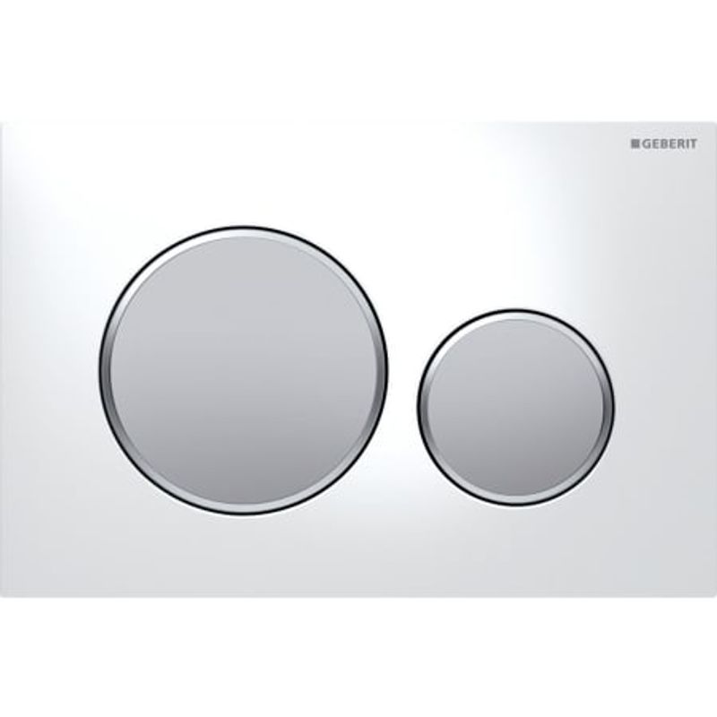 Geberit Sigma20 Betätigungsplatte, für 2-Mengen-Spülung weiss / mattchromom/mattchromom, 12 x 246 x 164 x 110 mm, Farbe weiß Bild 1