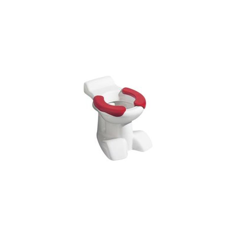 Geberit Bambini Stand-WC Tiefspüler für Kinder Löwentatzendesign, Sitzfl. rot, Farbe weiß Bild 1