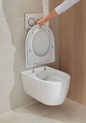 Geberit Wand-Tiefspül-WC Set WC-Sitz, mit AS, spülrandlos, KeraTect, 330 x 355 mm, Farbe weiß Bild 6
