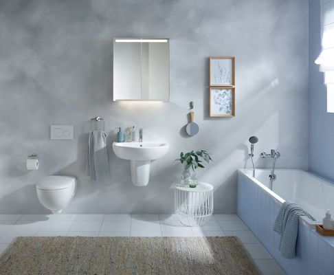 Geberit Renova Wand-WC Tiefspüler teilgeschlossene Form Rimfree, weiss Tect, 330 x 360 mm, Farbe weiß Bild 7