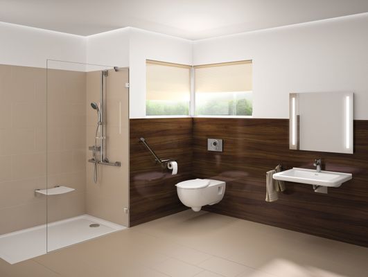 Geberit Renova Comfort Wand-WC Tiefspüler teilgeschlossene Form Rimfree, weiss Tect, 345 x 355 mm, Farbe weiß Bild 6