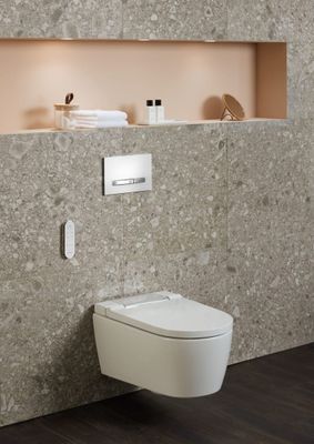 Geberit Wand- Dusch-WC, komplett, Des.Abd.chrom, 340 x 560 x 375 x 570 mm, Farbe weiß Bild 4