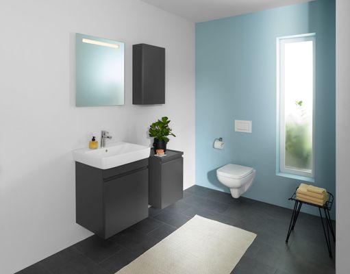 Geberit Waschtisch, unterbaufaehig, 600 x 480 mm, mit HL, mit ÜL, weiss, KeraTect, 185 x 600 x 480 mm, Farbe weiß Bild 2