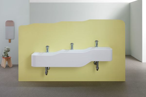 Geberit Bambini Waschtischarmatur, Batt.Betr. glanzverchromt / staubgrau, Farbe chrom Bild 3