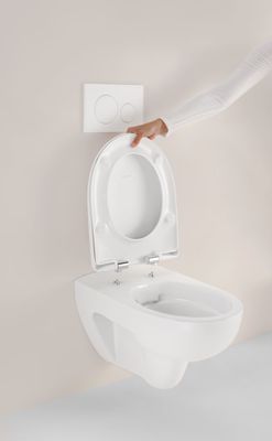 Geberit Wand-Tiefspül-WC-Set, spülrandlos, Sitz mit AS, 405 x 370 x 540 mm, Farbe weiß Bild 7