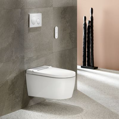 Geberit Wand- Dusch-WC, komplett, Des.Abd.chrom, 340 x 560 x 375 x 570 mm, Farbe weiß Bild 5