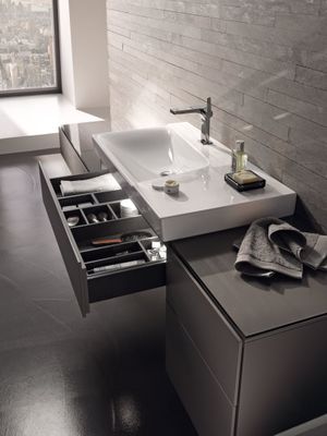 Geberit Xeno2 Schubladeneinsatz H-Teilung 37,3 x 6,2 x 20,8 cm, Farbe grau Bild 2