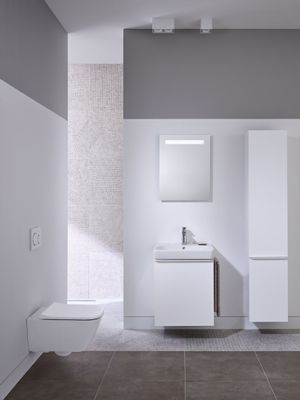 Geberit Square Wand-Tiefspül-WC, spülrandlos, mit verdeckte Befestigung, KeraTect, 330 x 350 x 540 mm, Farbe weiß Bild 4