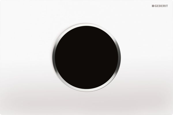 Geberit WC-SteuerungSigma10, für 2-Mengen-Spülung, berührungslos, Netz, weiss / glanzchrom/, 164 x 246 x 14 mm, Farbe weiß Bild 3