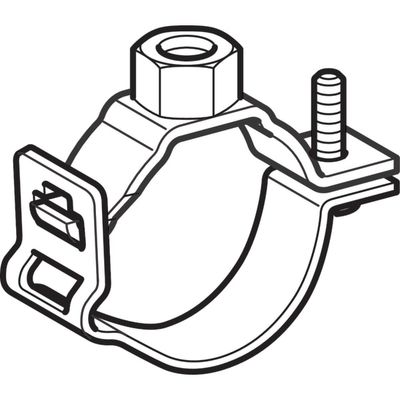 Geberit Rohrschelle PE-HD 50 mm verzinkt mit Gewindemuffe M 10, Farbe silber Bild 4