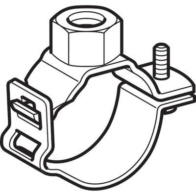 Geberit Rohrschelle PE-HD 56 mm verzinkt mit Muffe 1/2", Farbe silber Bild 4