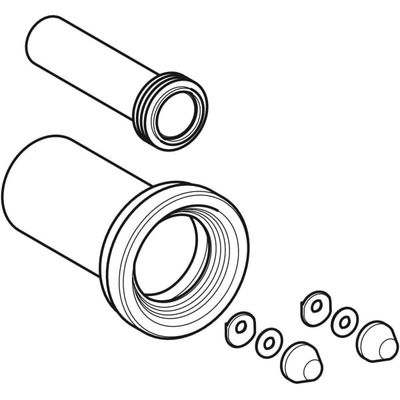 Geberit Anschlussset, für Wand-WC PE d110 / 45, 18,5 cm lang, mit Deckkappen Bild 4
