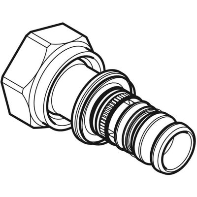 Geberit Übergang, mit Überwurfmutter 1 1/2" x 20 mm, 57 mm Bild 4