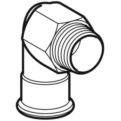 Geberit Mapress Edelstahl Übergangswinkel 90Gr, mit AG (Gas) d22-Rp1 / 2, Farbe silberfarben Bild 4