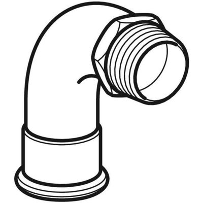 Geberit Mapress Edelstahl Übergangsbogen 90Gr, mit AG d15-R3 / 8, Farbe silberfarben Bild 4