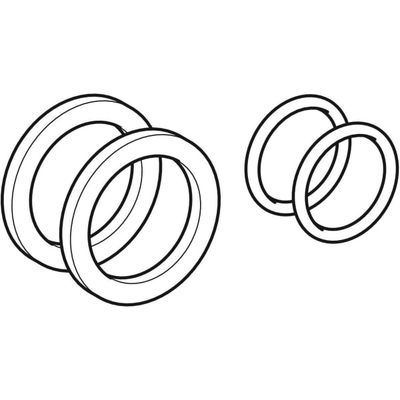 Geberit Dichtungs-Set 32 mm, bestehend aus: 2 x O-Ring EPDM, 2 x Scheibe PE-LD, Farbe schwarz Bild 2