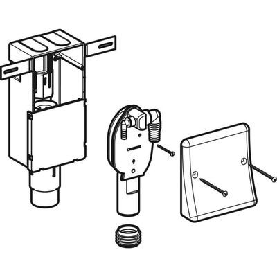 Geberit UP-Geruchsverschluss mit 2 Anschlüssen Wandeinbaukasten und Abdeckplatte d50-56 Bild 5