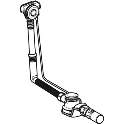 Geberit BW-Ablauf, mit PushControl d52 Länge: 50 cm, mit Fertigbauset, chrg, DN 40 / 50, Farbe chrom Bild 5