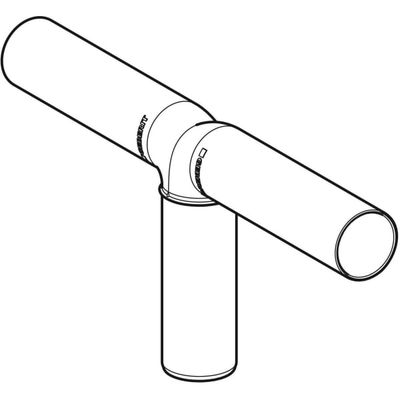 Geberit Doppelanschlussbogen lang, mit verlaengertem Anschluss / 40 / 40, DN 50, Farbe schwarz Bild 4