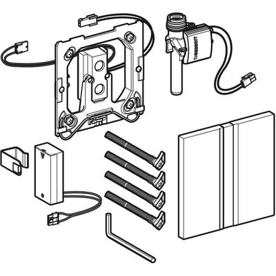 Geberit Urinalsteuerung mit elektronischer Auslösung, chrom gebürstet, 130 x 130 x 100 mm, Farbe chrom Bild 5