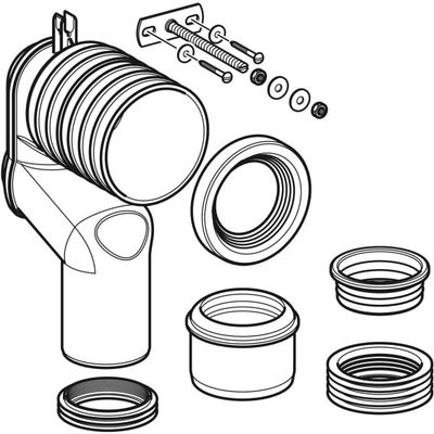 Geberit Set P-Anschlussbogen, für Stand-WC, weiss, 225 mm, Farbe weiß Bild 4
