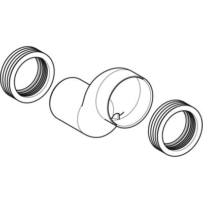 Geberit Anschlussstutzen etagiert 7 cm waagerecht, mm, DN 90, Farbe weiß Bild 3