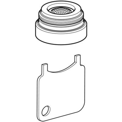 Geberit Strahlregler z.Geberit WT-Armaturen, hochglanz-verchromt 1.3l/min, starr, Farbe silberfarben Bild 2