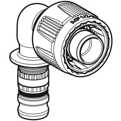 Geberit Übergangswinkel 90 Grad, mit MasterFix 20 mm x MF20, (PVDF) Bild 4