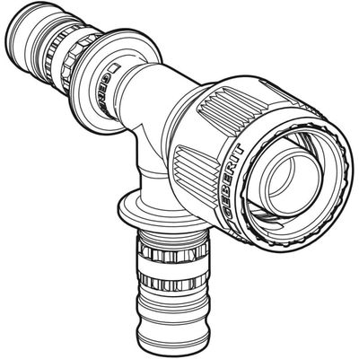 Geberit Übergangs-T-Stück, mit MasterFix 20 mm x 20 mm x MF20, (PVDF) Bild 4