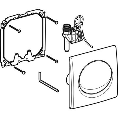 Geberit Urinalsteuerung, mit pneumatischer Spülauslösung Betätigungsplatte, rund, aus Kst, Farbe chrom Bild 5