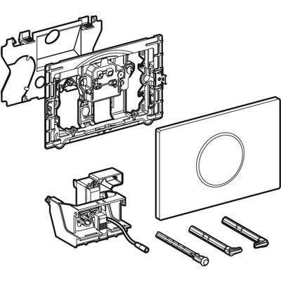 Geberit WC-SteuerungNetz, Sigma10 Betätigungsplatte, berü.los 2-Mengen-Spülung weiss / vergoldet /, Farbe weiß Bild 5