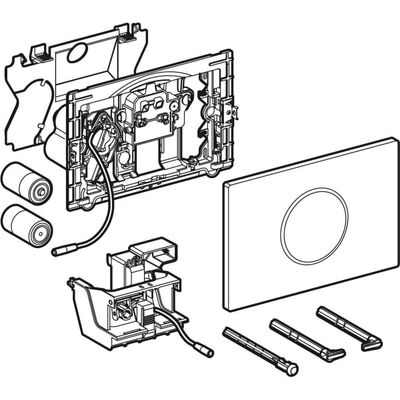 Geberit WC-SteuerungBatt, Sigma10 Betätigungsplatte, berü.los 2-Mengen-Spülung mattchromom / glanzchrom / mattchrom, Farbe chrom Bild 5
