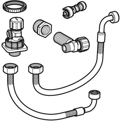 Geberit Wasseranschlussset hinten Mitte zu Monolith Sanitärmodul, für WC 114 cm Bild 2