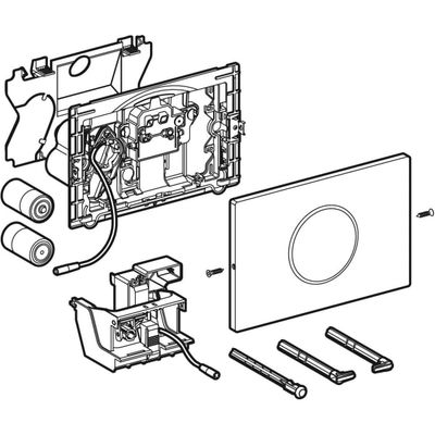 Geberit WC-SteuerungBatt, Sigma10 Betätigungsplatte, verschraubte 2-Mengen-Spülung edst. gebü./poliert / gebü, Farbe chrom Bild 5