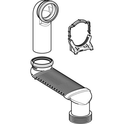 Geberit Monolith Set WC-Etagenbogen, für Wand-WC d90 x 110, Farbe grau Bild 3