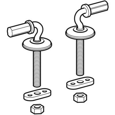 Geberit Scharniere (Set), für WC-Sitz Bambini, Befestigung von unten, Farbe silberfarben Bild 2
