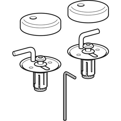 Geberit Set Scharniere, für WC-Sitz Eurotrend, Farbe silberfarben Bild 2