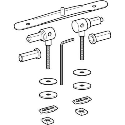 Geberit Scharniere Set, für WC-Sitz Befestigung von oben, Farbe silberfarben Bild 2