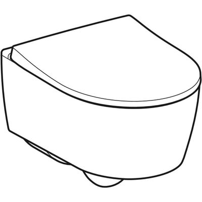 Geberit iCon Set Wand-WC, mit WC-Sitz, Rimfree Tiefspüler, verk. Ausladung T:49 cm, Farbe weiß Bild 9