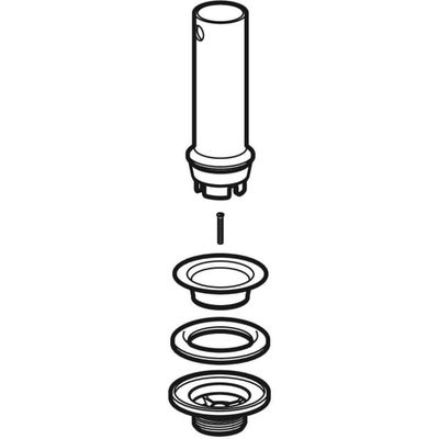 Geberit Standrohrventil für Krankenhaus-Waschtisch Standrohr Plexglas, Ventil Edelstahl 5/4", 32 mm, Farbe silber Bild 3