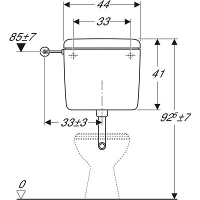 Geberit AP127 Aufputz-Spülkasten, Spülstopp-Sp tiefh. WA li / mi/re, weiss, verschraubte, Farbe weiß Bild 7