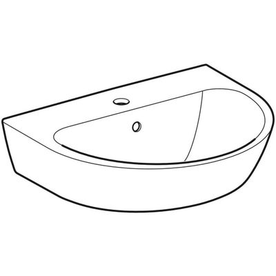 Geberit Waschtisch, 550 x 450 mm, mit HL, mit ÜL, weiss, KeraTect, 190 x 550 x 450 mm, Farbe weiß Bild 5