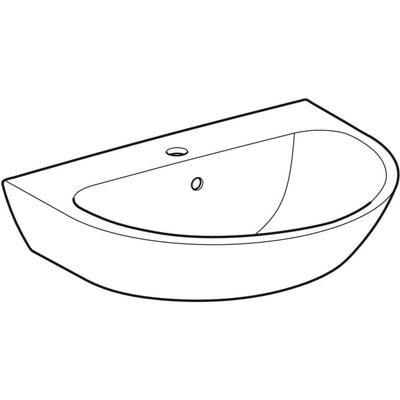Geberit Waschtisch, 650 x 500 mm, mit HL, mit ÜL, weiss, 190 x 650 x 500 mm, Farbe weiß Bild 5