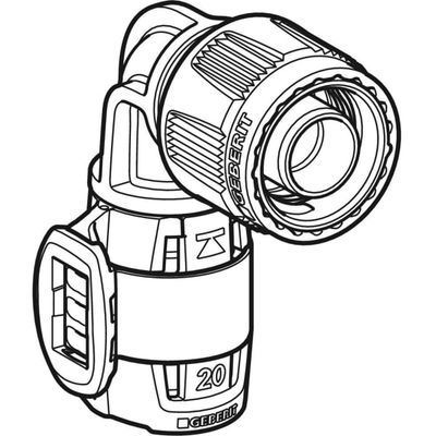 Geberit Übergangswinkel 90Gr, mit MasterFix 16 mm x MF20, PPSU Bild 3